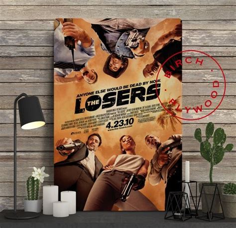 THE LOSERS Poster on Wood Idris Elba Zoe Saldana Jeffrey