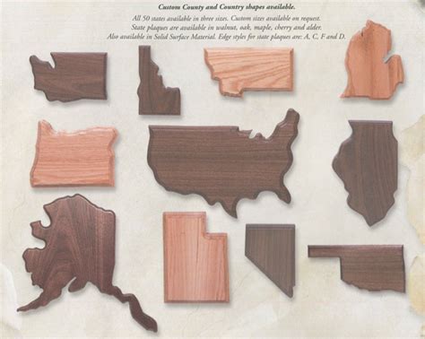 Arizona State Shape Small Wood Plaques Coasters Drinkware etna.com.pe