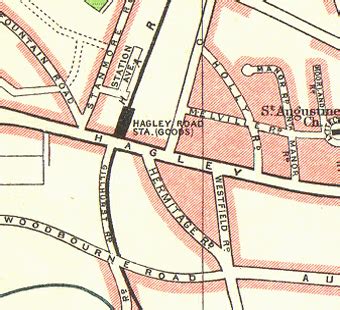 Hagley Road Station: Map showing the location of Hagley Road station in relation to Stanmore ...