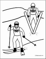 Coloring Page Olympics  Nordic Skiing Combined skiing sketch template