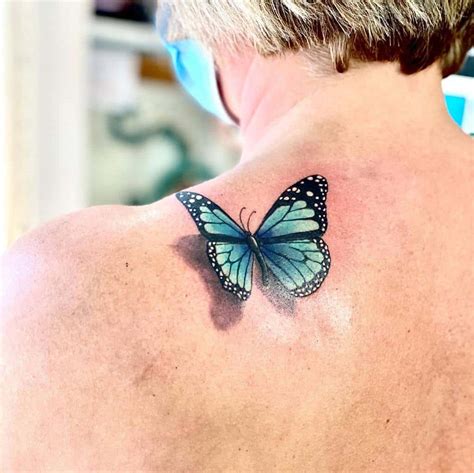 Blue Monarch Butterfly Tattoos