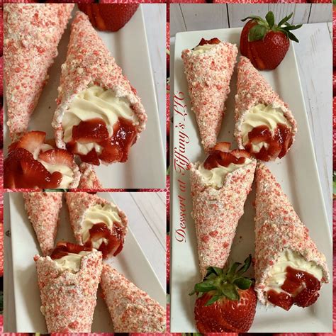 Strawberry Shortcake Cheesecake Waffle Cones | Waffle cone recipe ...