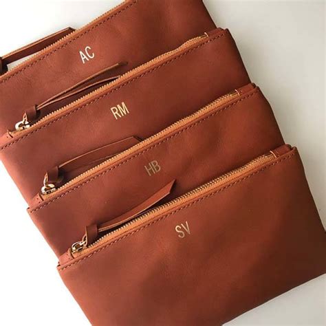 Handmade Personalized Leather Clutch with Monogram | Gadgetsin