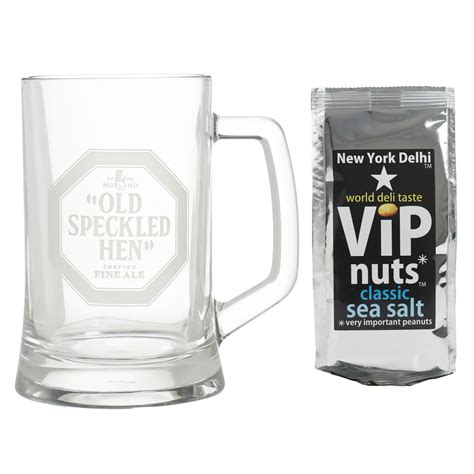 Speckled Hen Beer Glass Set with Nuts | Wilko