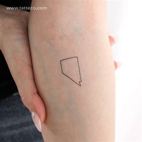 Nevada map outline temporary tattoo located on the