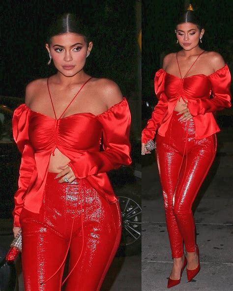 Kylie Jenner Looks Hot in Red Outfit