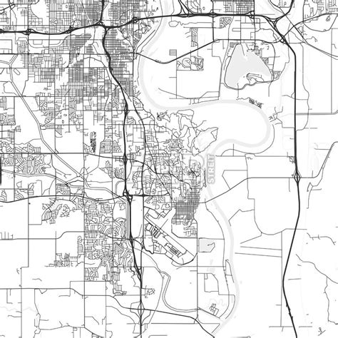 Bellevue, Nebraska - Area Map - Light - HEBSTREITS Sketches | Area map, Bellevue, Map