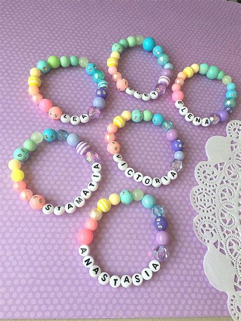 Pastel bracelet name bracelet personalized bracelet ONE | Etsy | Pastel bracelet, Pony bead ...