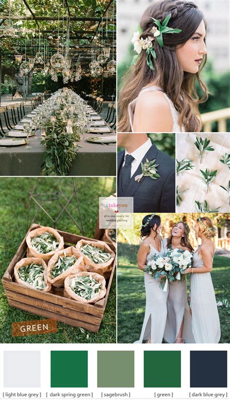 Green wedding theme ideas { Different shades of green wedding }