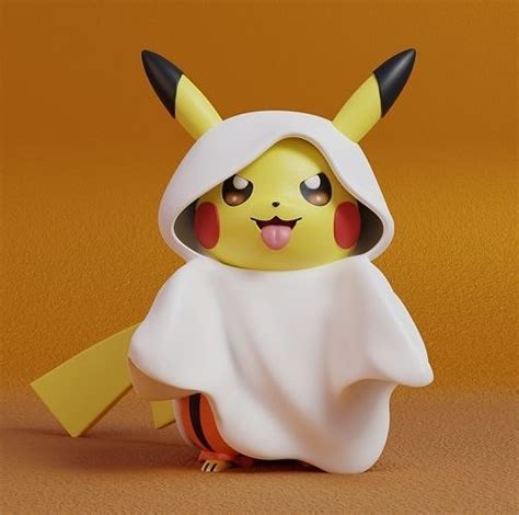 Pokemon - Pikachu Ghost Halloween 3D model 3D printable | CGTrader