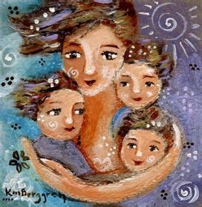 Circle Of Peace - mom with three young children print by Katie m ...