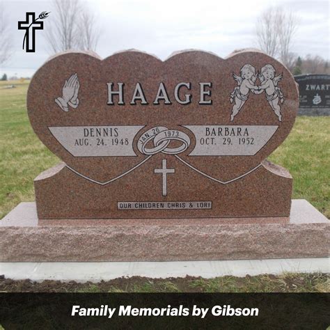 Double-Heart Monument for Married Couple | Headstones, Grave headstones ...