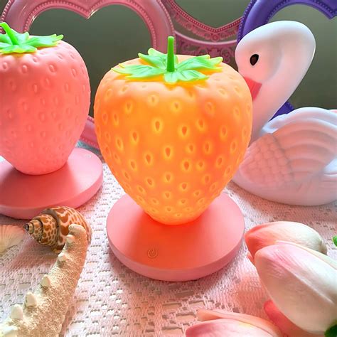 Strawberry Lamp Night Light LED Light Up Ornament Decor Pink | Etsy