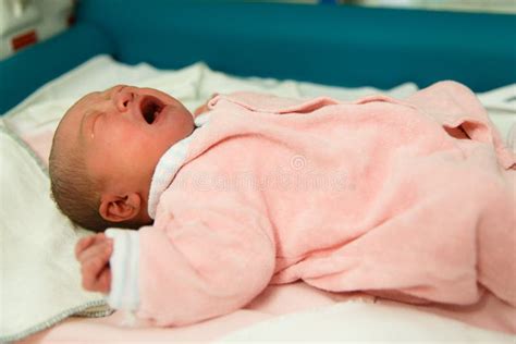 Newborn Baby Girl Crying Stock Photo - Image: 53103015