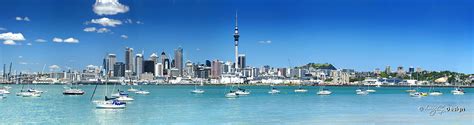 AUCKLAND CITY AT PLAY' - Skytower & cityscape, landscape photo (canvas wall art / print ...