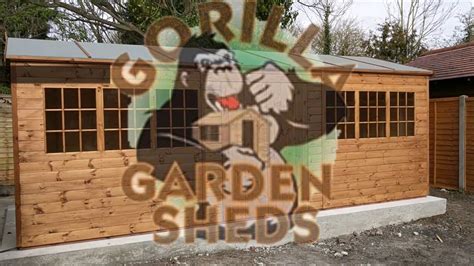 Gorilla Sheds - 20 x 10 apex garden shed with georgian windows plank taller - YouTube