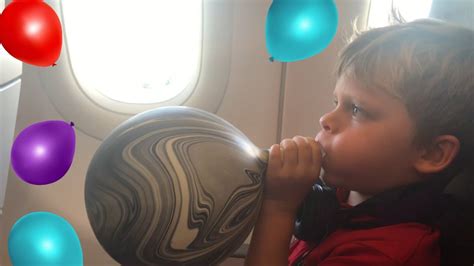 Balloon Pop On The Plane!!! Kids playing with balloons!!!! - YouTube