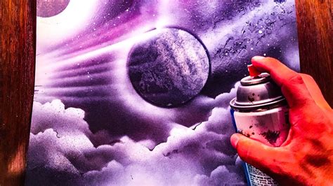 Spray Painting Purple Galaxy - YouTube