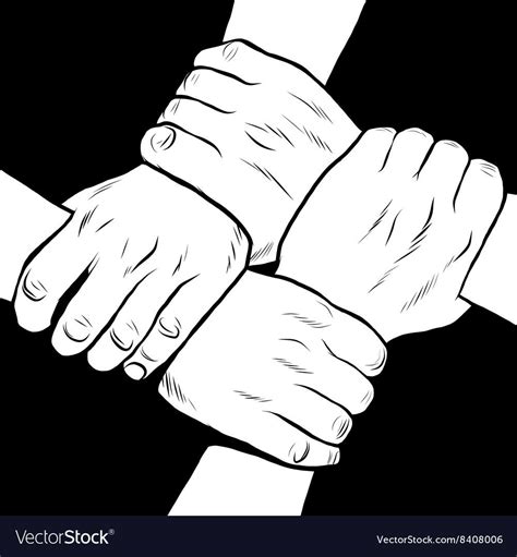 Black and white hands solidarity friendship pop art retro style. Download a Free Preview or High ...