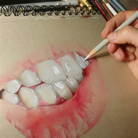 Pin by Kailey Jennings on realistic tekenen | Teeth art, Beauty art drawings, Color pencil art