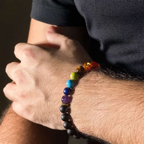 Mens Chakra Bracelet & Onyx | Asana Crystals 30% Sale