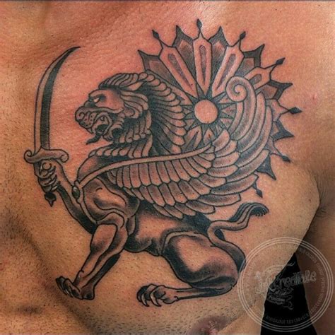 persian lion sun tattoo | Persian tattoo, Lion tattoo, Tattoos