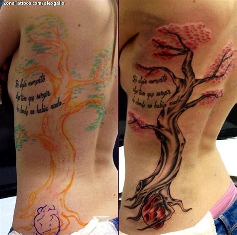 Tattoo of Cherry blossoms, Trees, Back