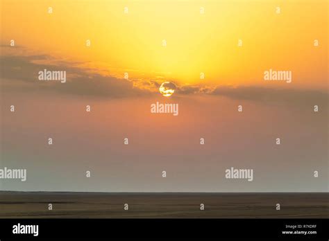 Sunrise in the desert in direction to The Abu Simbel temples Stock Photo - Alamy