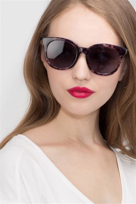 Elena - Cat Eye Floral Frame Sunglasses For Women | Eyebuydirect Canada