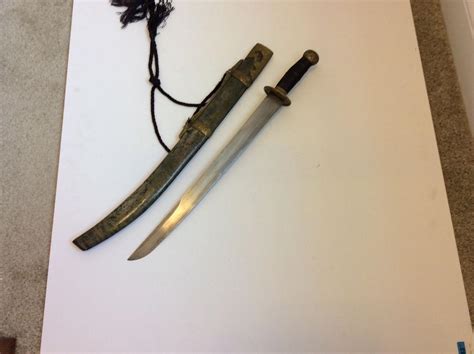 NICE OLD ANTIQUE CHINESE DAO SWORD LAMINATED BLADE DIFFERENT ON EACH SIDE | #1839624463