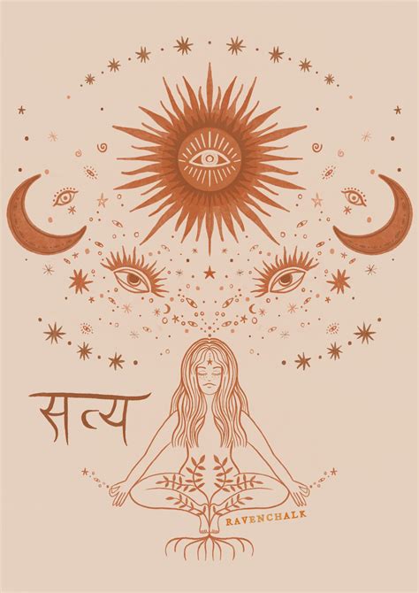 Satya Truth Fine Art Print Illustration Yoga Meditation Boho - Etsy