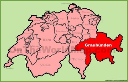 Canton of Graubünden Maps | Switzerland | Maps of Canton of Graubünden