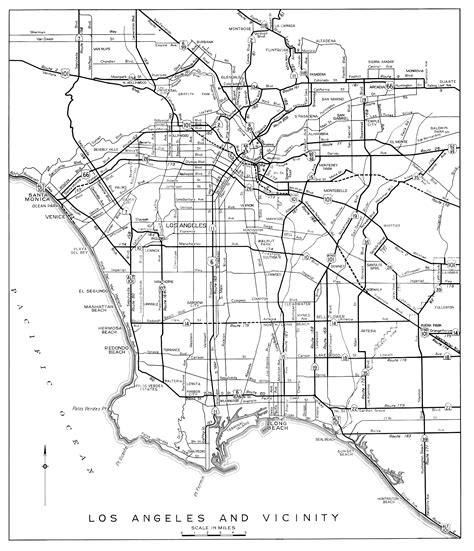 LA before freeways | California city map, Los angeles map, City maps