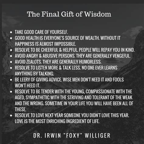 The Final Gift of Wisdom | Finals gift, Wisdom, Words