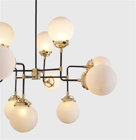 Large Modern BISTRO Globe Chandelier , Globe Chandelier Industrial Light , Mid Century Pendant ...