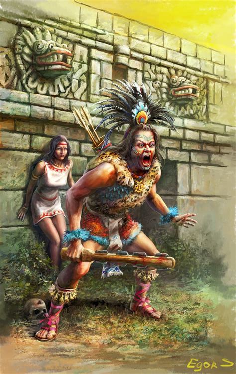 Aztec warrior- by Игорь Савченко … (With images) | Aztec art, Mayan art, Aztec warrior