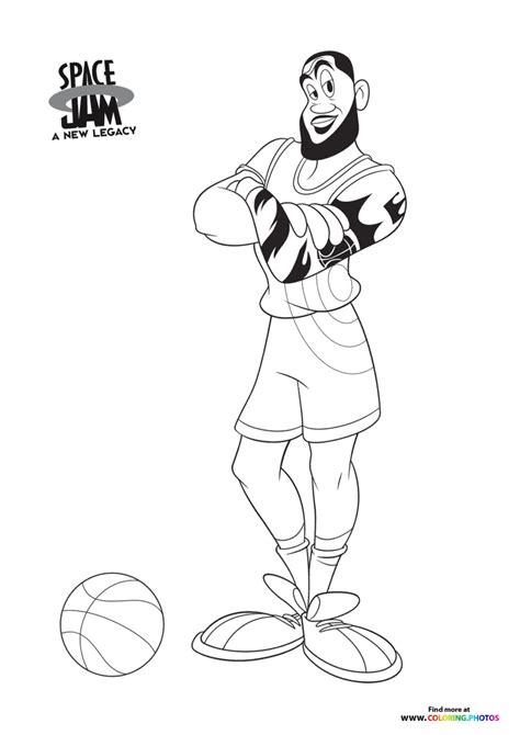 LeBron James posing - Space Jam: A new legacy - Coloring Pages for kids