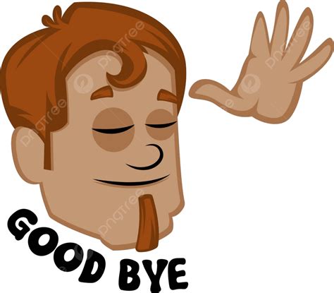 Vector Illustration Of A Human Emoji Bidding Farewell On A White ...