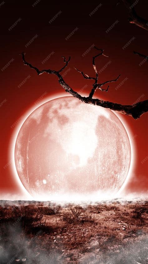 Premium Photo | Full moon in the night scary halloween background concept