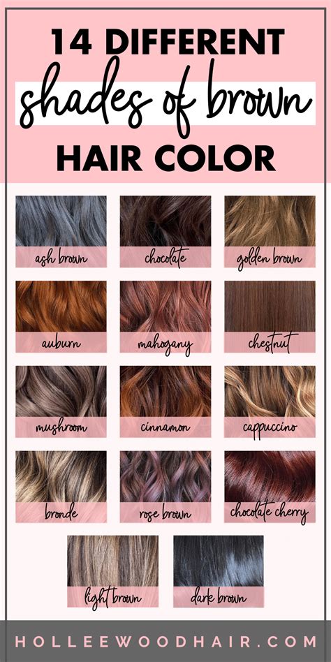 14 Different Shades of Brown Hair Color | Brown hair shades, Hair dye ...