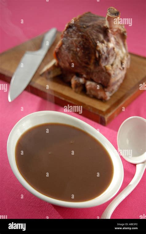 beef joint and gravy Stock Photo - Alamy