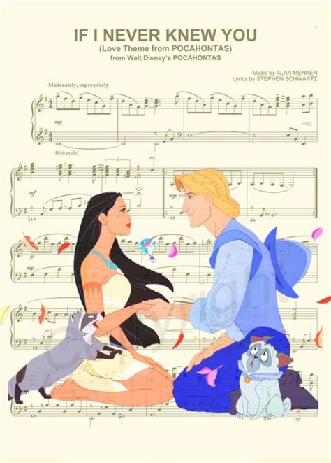 Pocahontas - If I Never Knew You - Music Sheet Disney Sheet Music, Disney Songs, Sheet Music Art ...