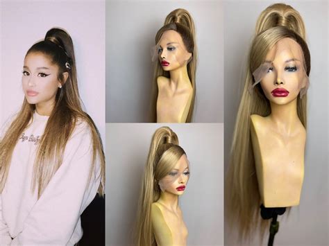 Ariana Grande High Ponytail Lace Front Wig Half Ponytail Wig Ombré Lace ...