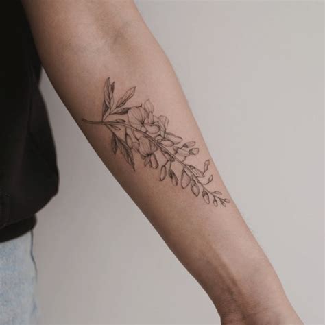 Wisteria flower tattoo | Tattoos, Elegant tattoos, Wrap tattoo