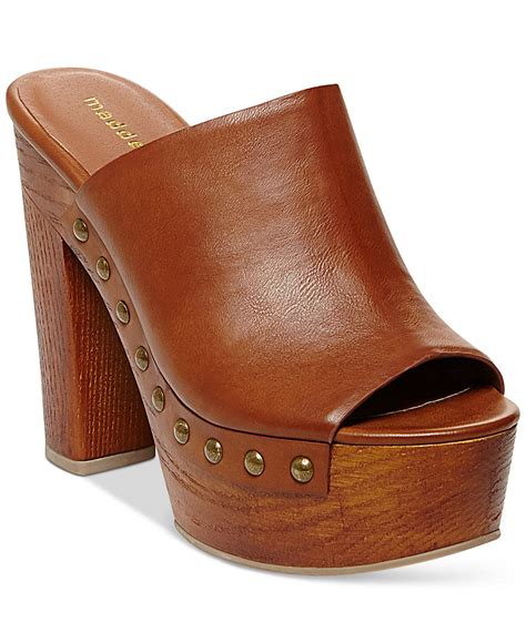 Madden Girl Merry Wooden Platform Mules - Heels - Shoes - Macy's | Wood platform shoes, Studded ...