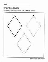 Printable Rhombus Geometry Parallelogram Shape Coloring Clipart Pages  sketch template