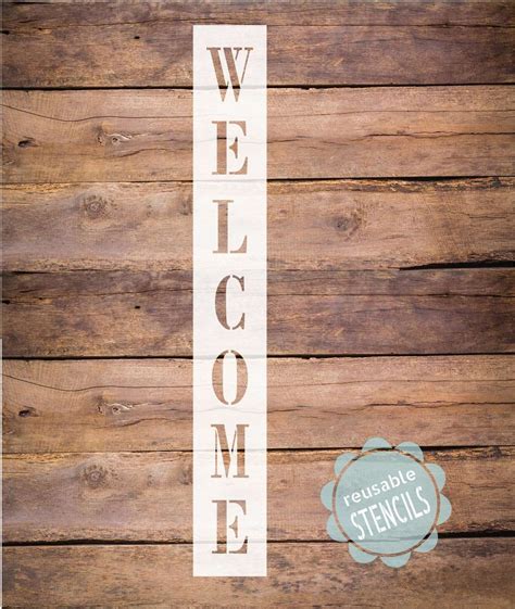 WELCOME Stencil, Farmhouse Style Stencil, Welcome Sign Stencil, Welcome Stencil, Mylar Reusable ...