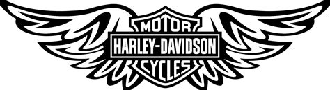 Download Transparent Harley Wings Logo Black And White - Logo Harley Davidson Vector - PNGkit