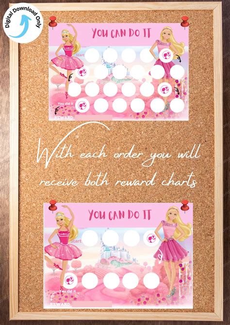 Barbie Reward chart, Potty/toileting chart, Children's achievements, Positive encouragement ...