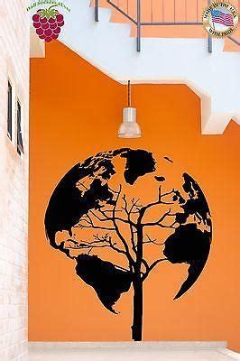 Wall Stickers Vinyl Decal Earth Tree World Map Cool Decor Living Room Unique Gift (z2076) Harry ...